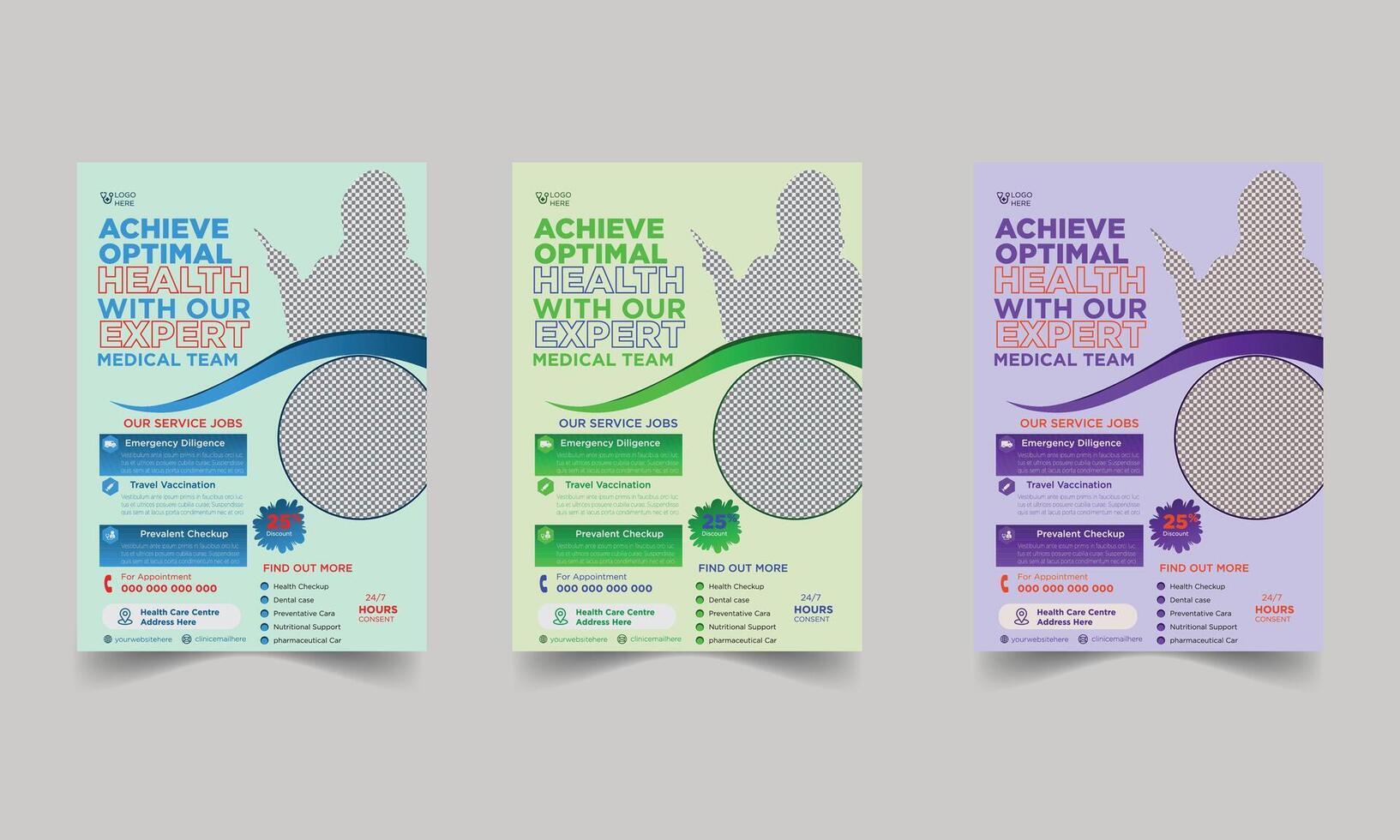 Advertisement Flyer design bundle of 03 templates of a4 flyer template, modern template, in blue color, and modern design, perfect for creative professional business Keywords vector