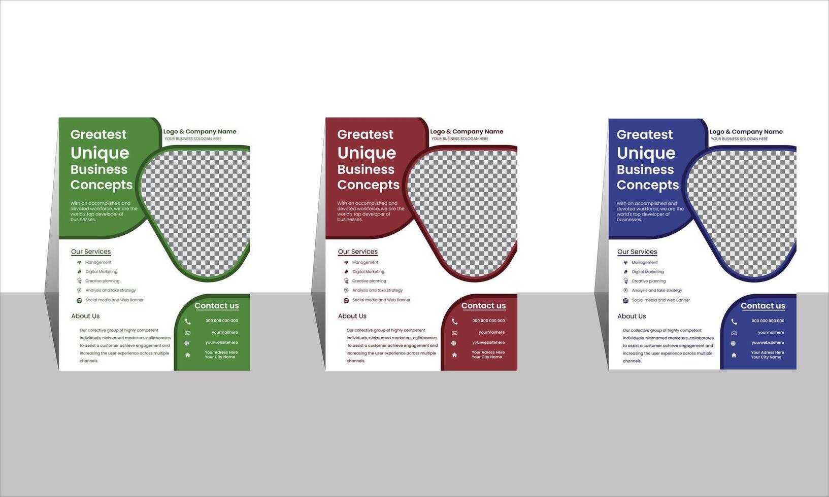 Brochure Flyer Template Layout Background Design. booklet, leaflet, corporate business annual report layout with white, green and bule circle background template a4 size - illustration. vector