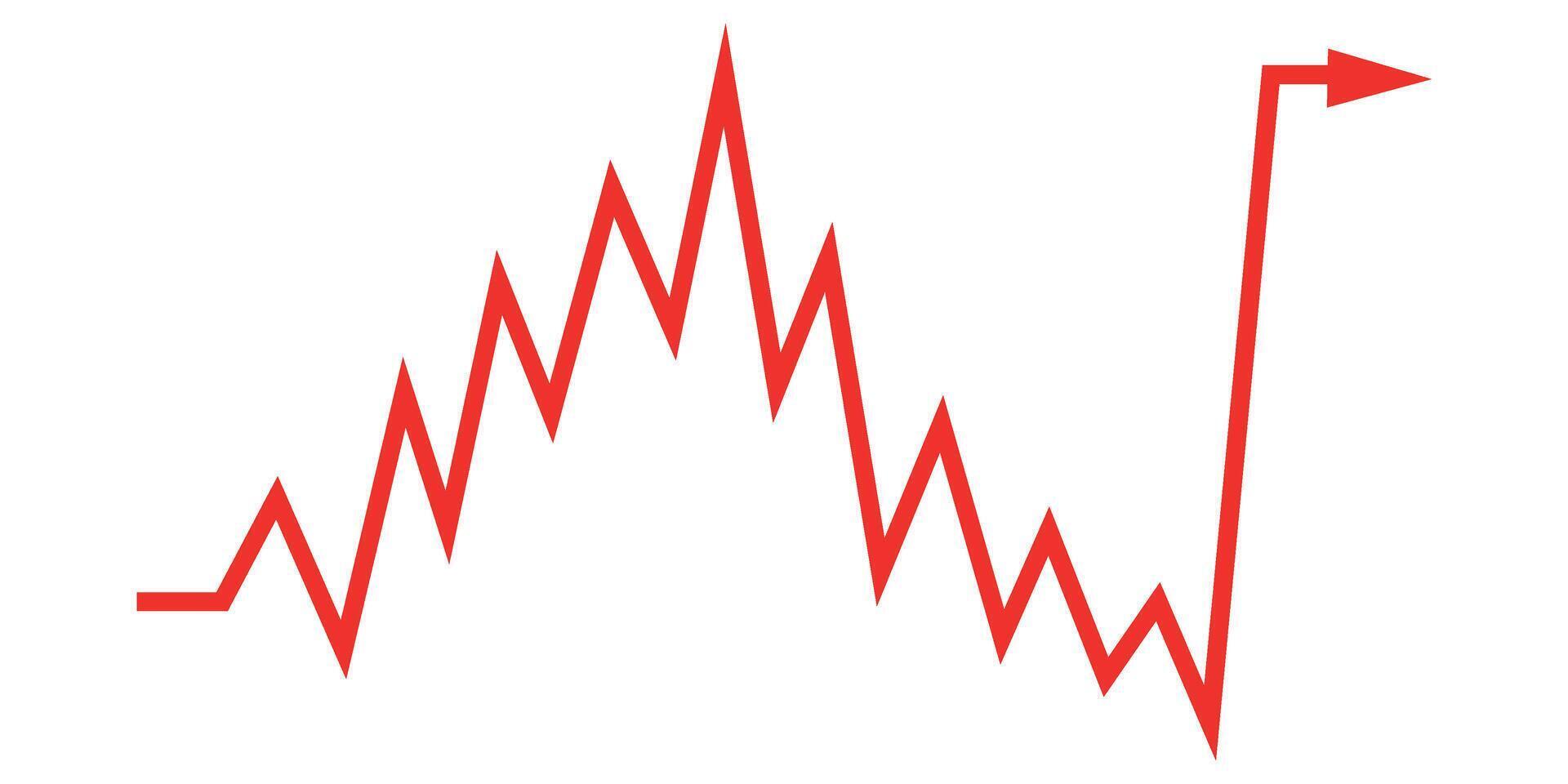 red business line graph vector