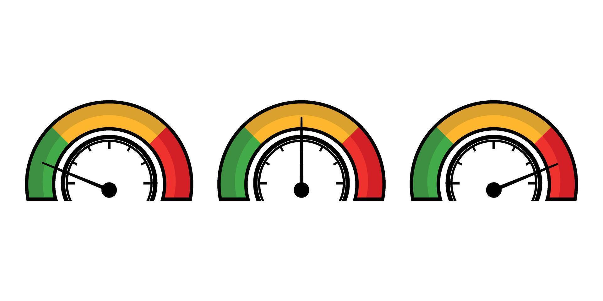 speedometer settings with color difference marks vector