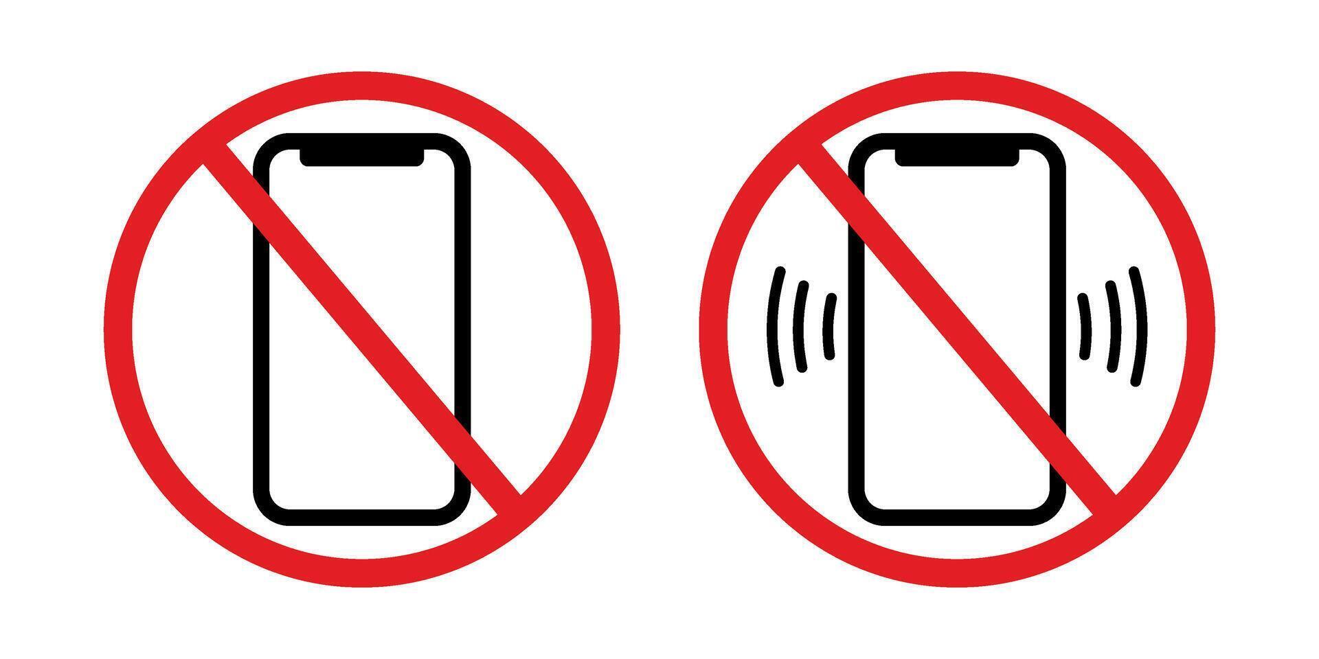 telephone sign is prohibited, symbol is prohibited from ringing the telephone vector