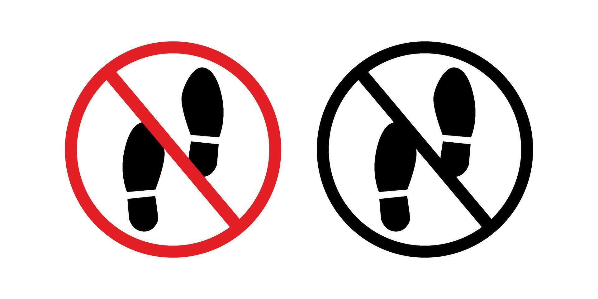 no shoes allowed sign. vector