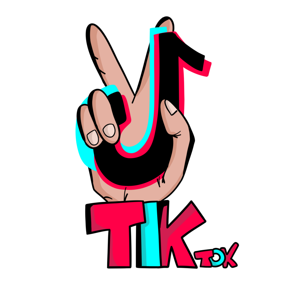 tik tok logo with a hand holding it up png