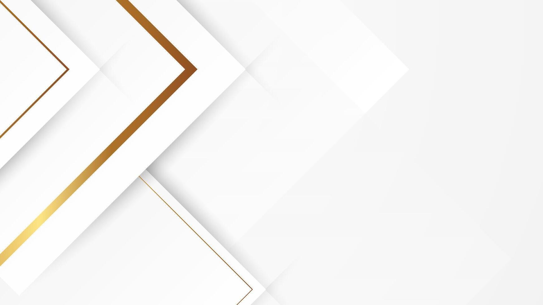 Abstract golden geometric lines on white background vector