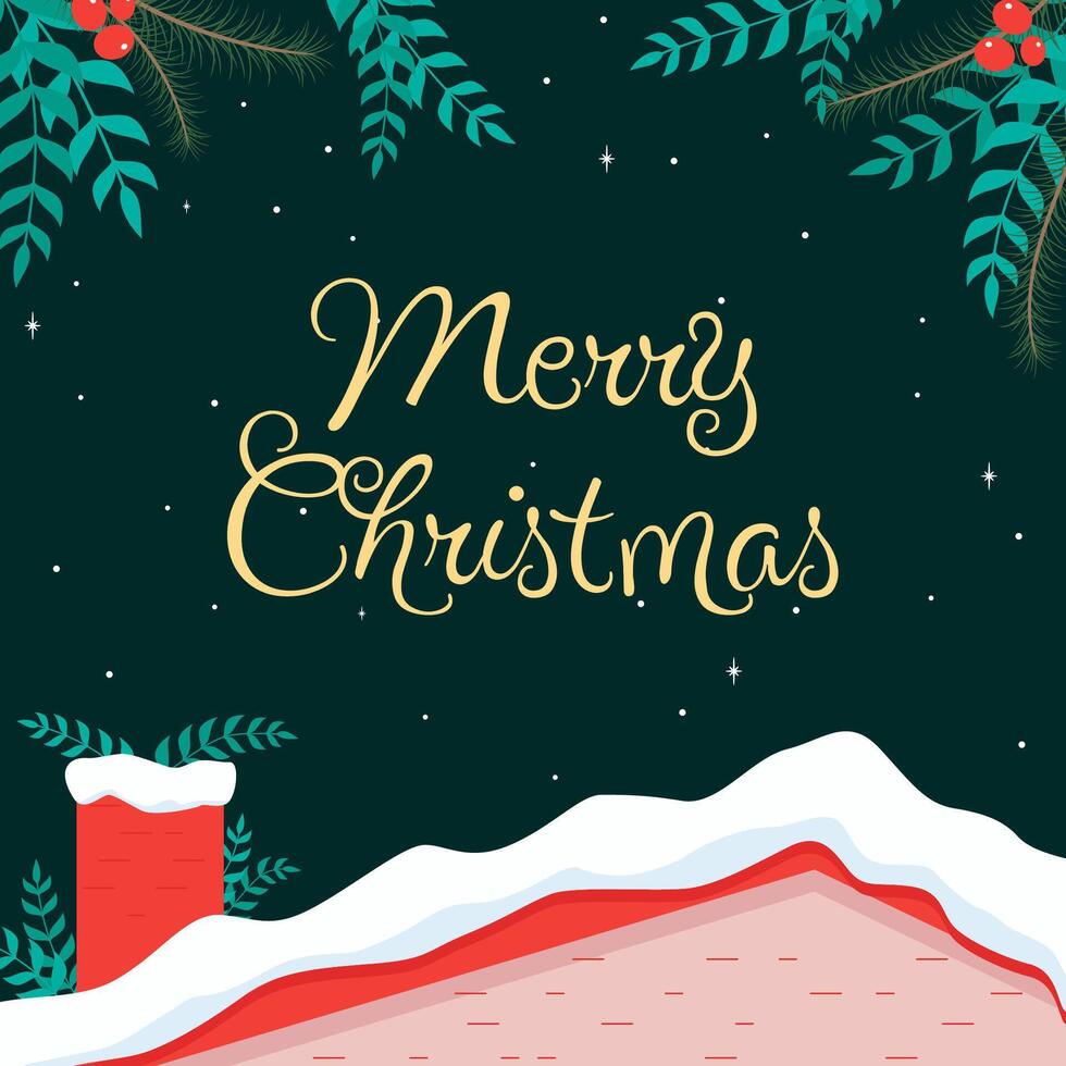 Christmas background in flat illustration design vector