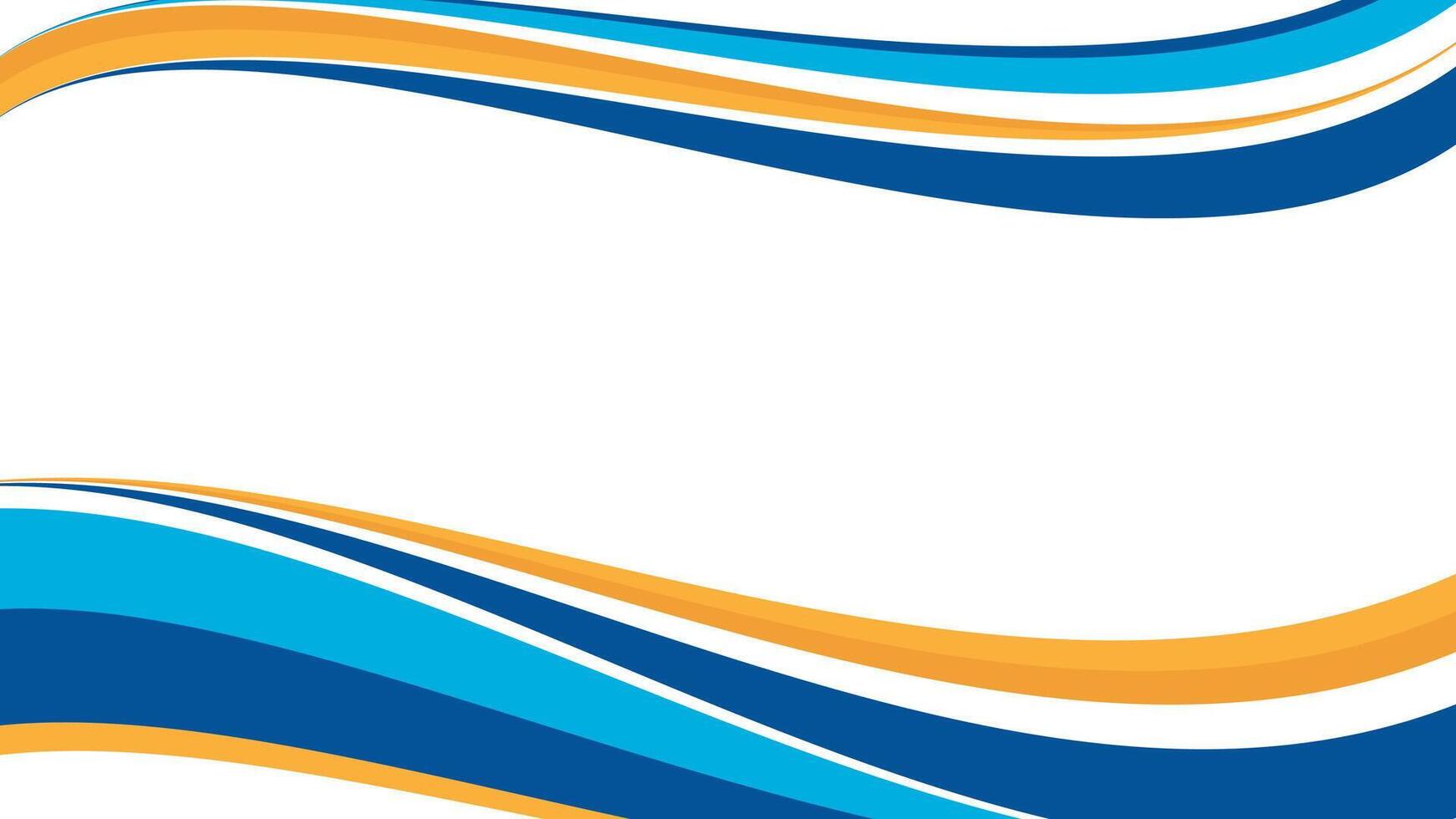 Vibrant blue and orange wave abstract design vector