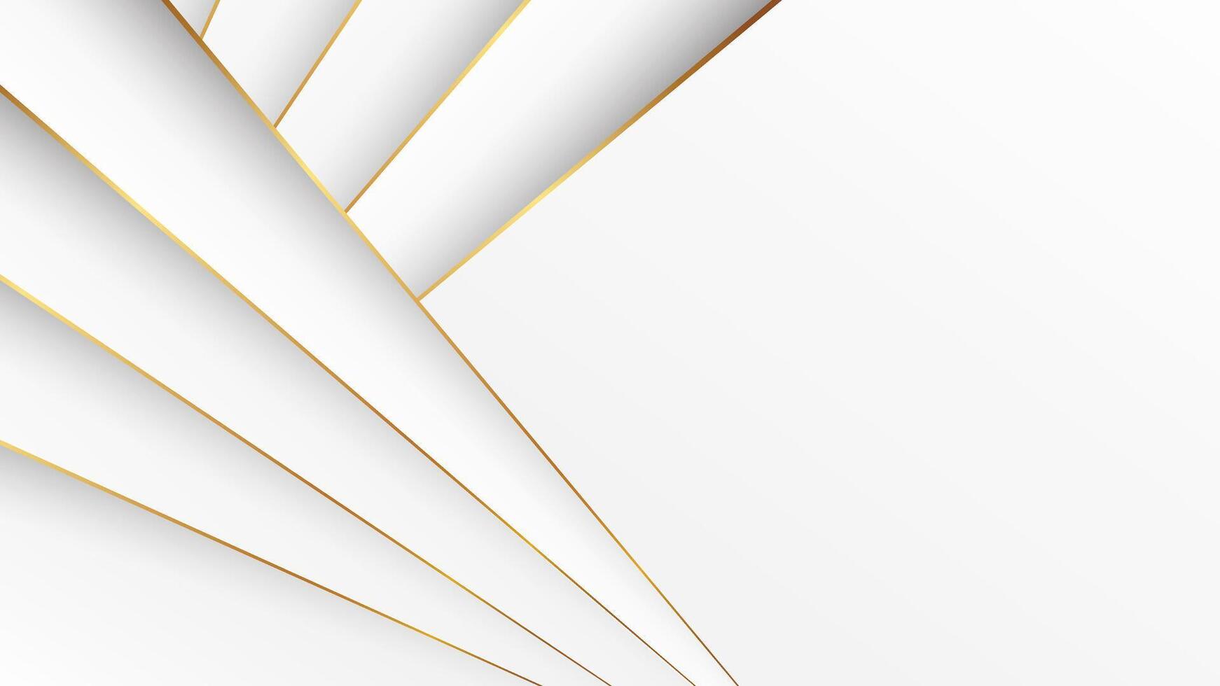 Luxury abstract white background with crossed golden lines vector