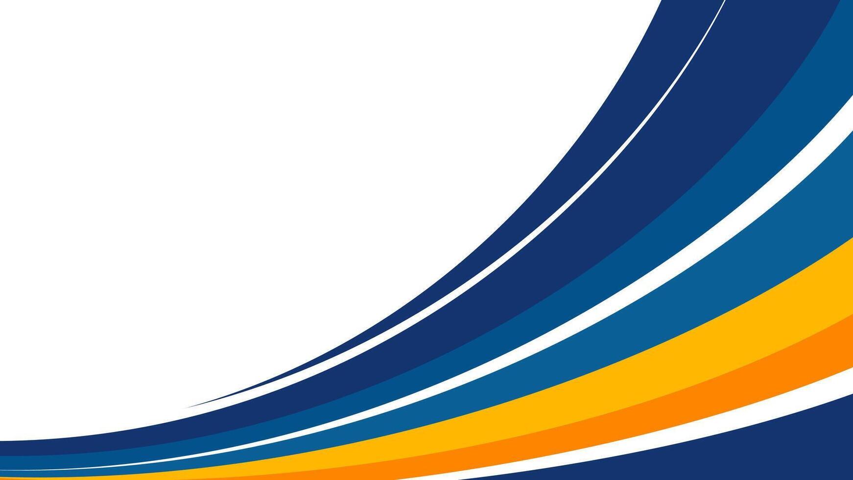 Vibrant blue and orange wave abstract design vector