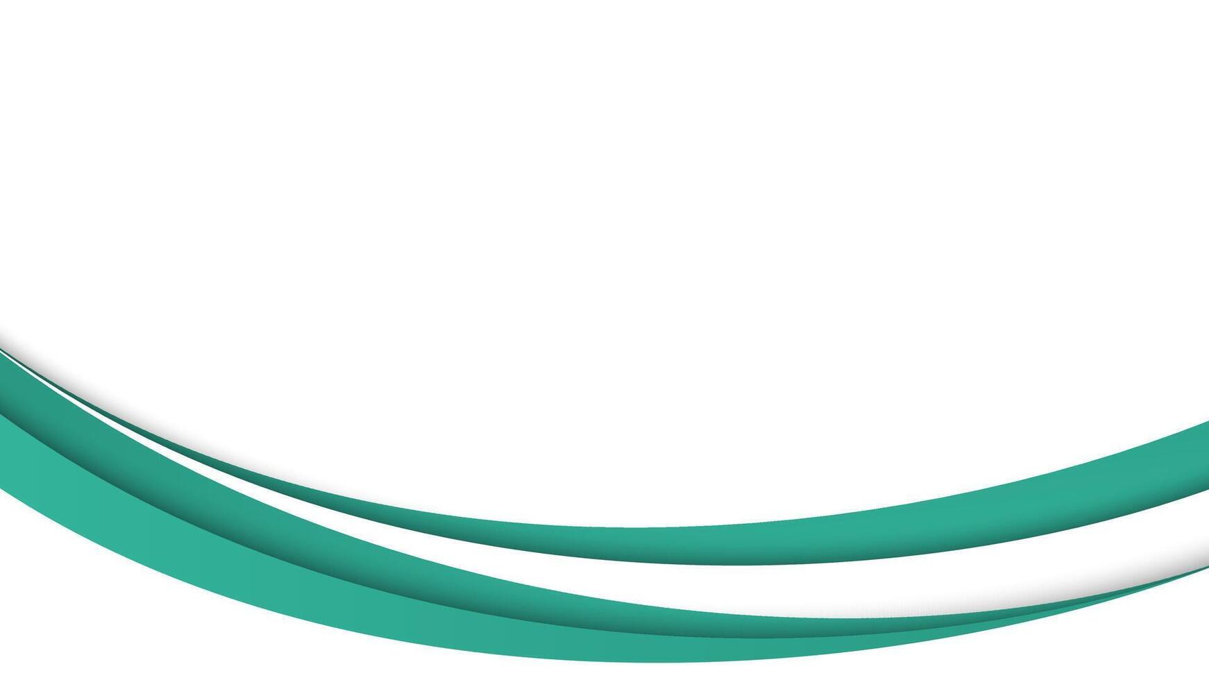 Minimalist green wave background vector