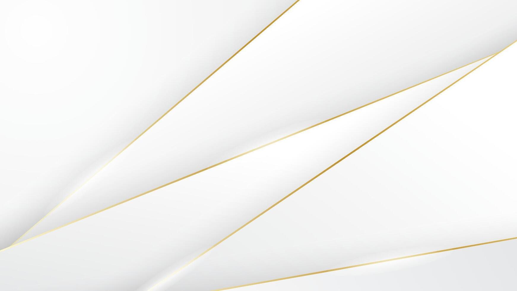 Luxury abstract white background with golden lines vector