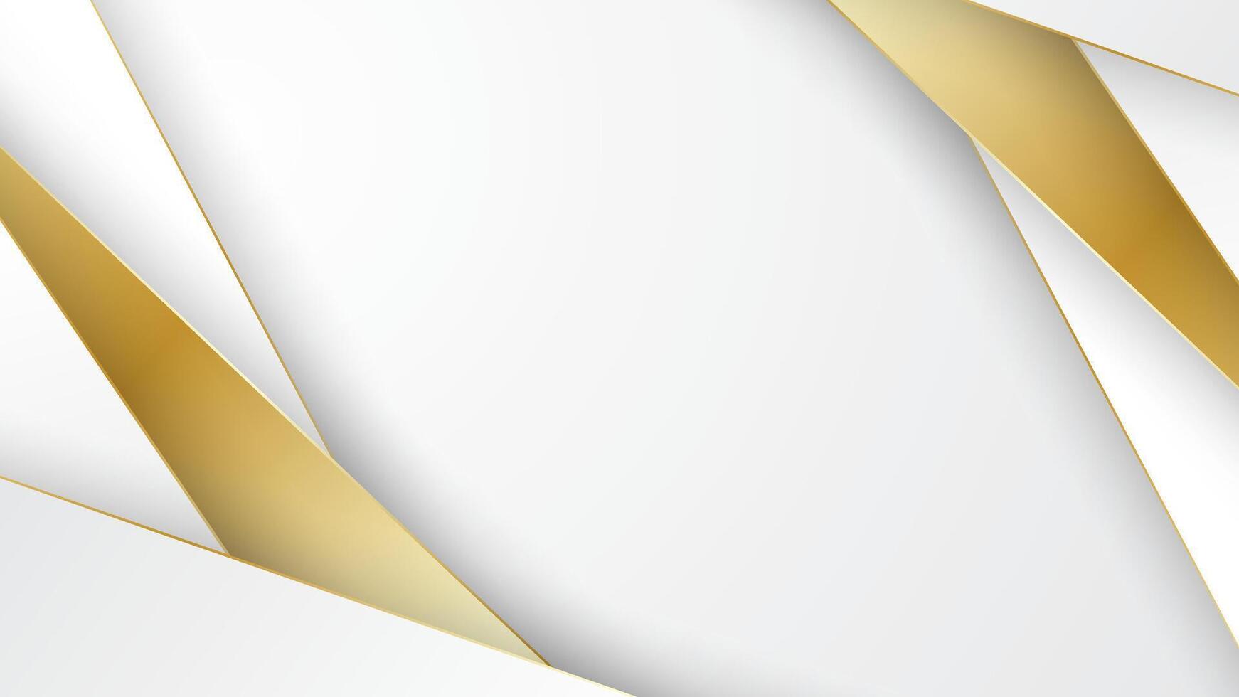 Elegant golden geometric lines on white background vector