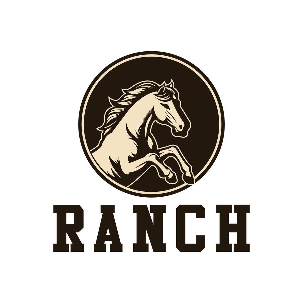 ranch horse logo illustration vector