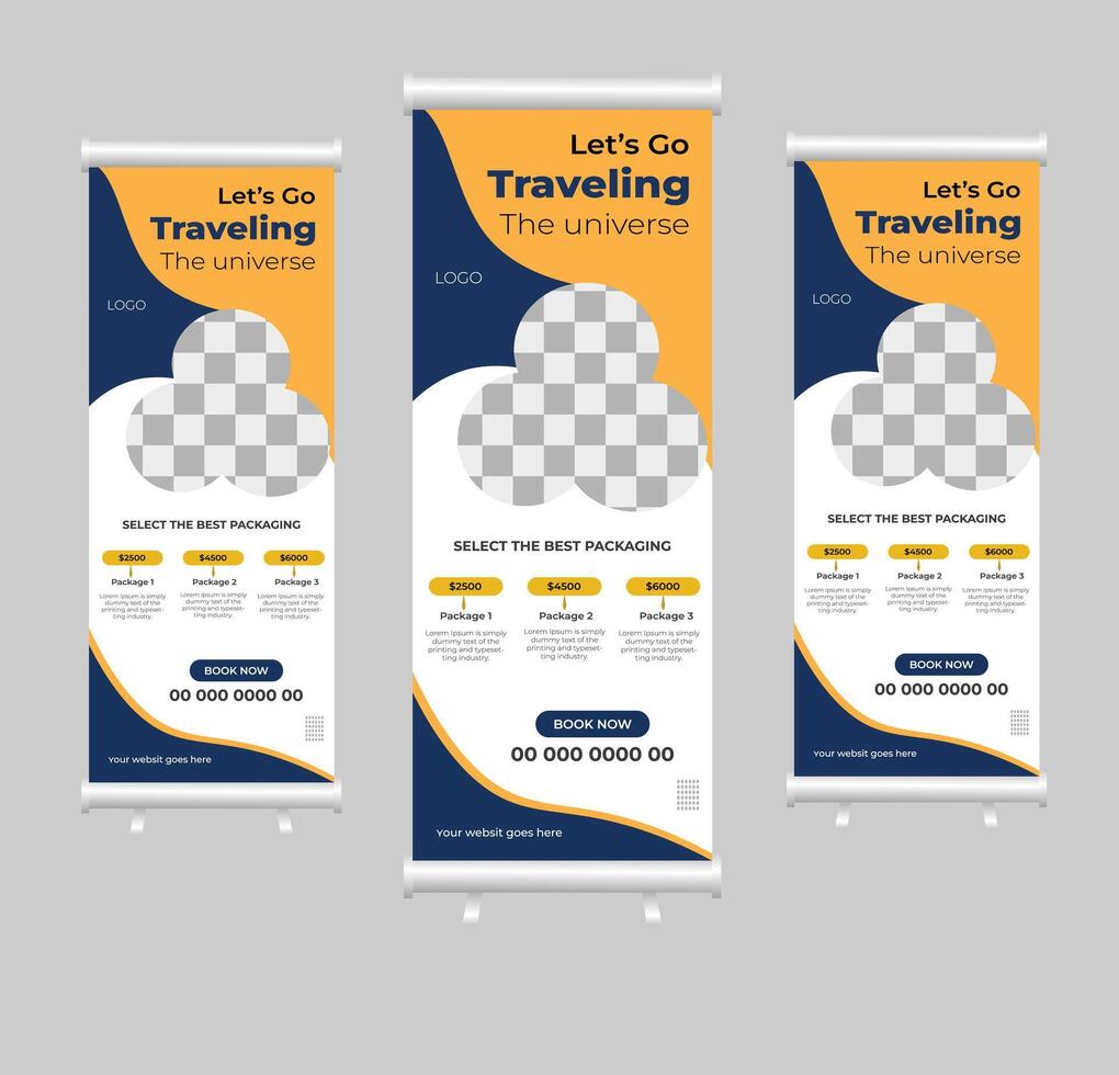 Roll Up Banner Template vector