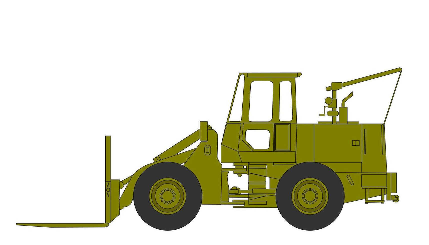A green construction vehicle on a white background vector