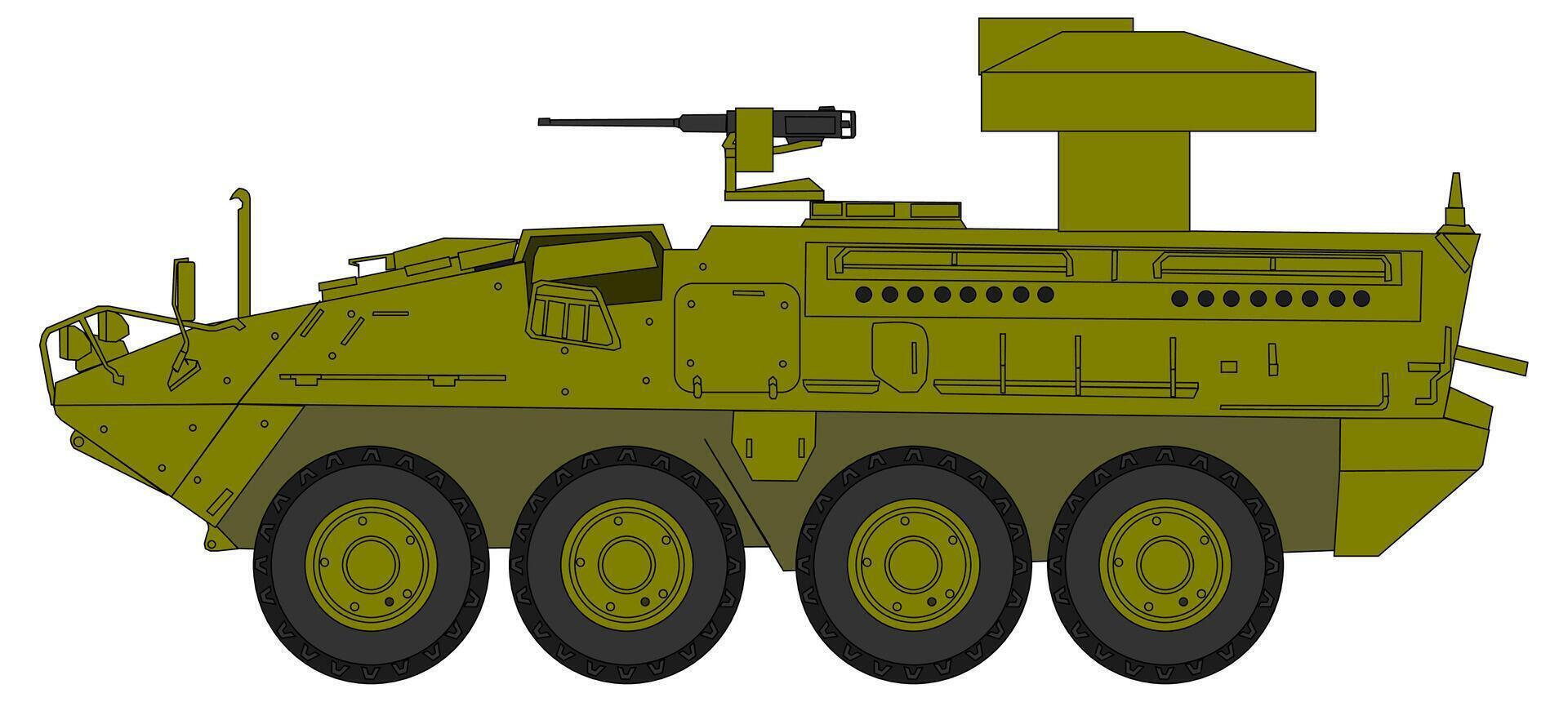 An armored vehicle with a gun mounted on it vector