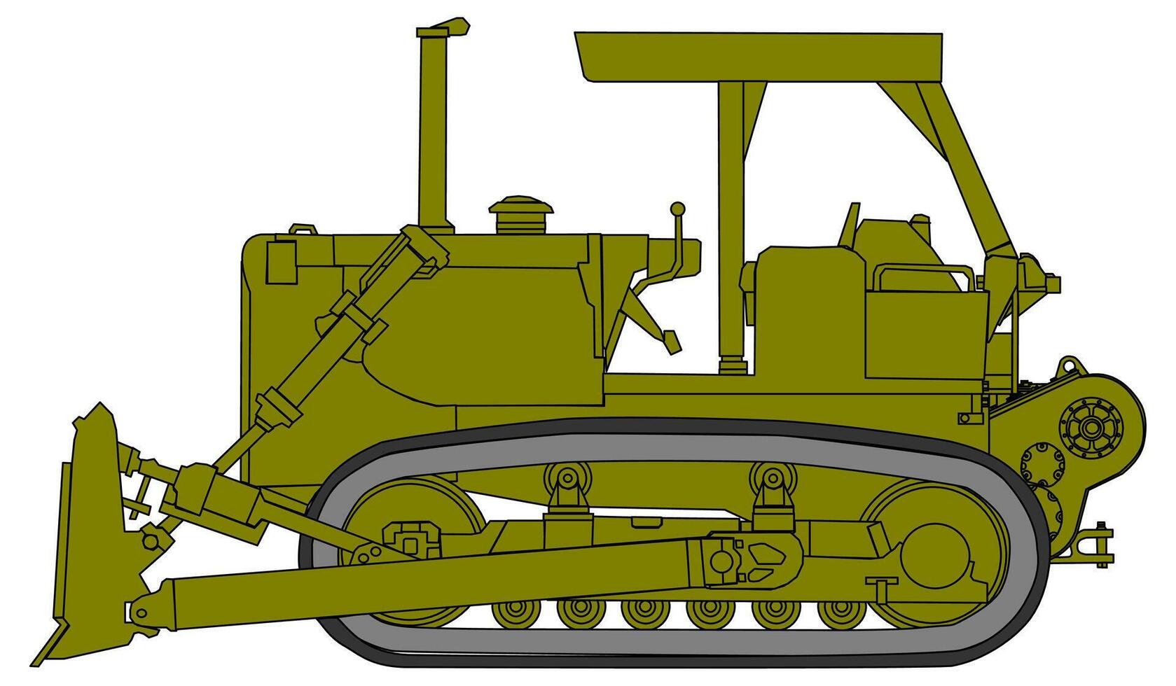 A cartoon of a bulldozer on a white background vector