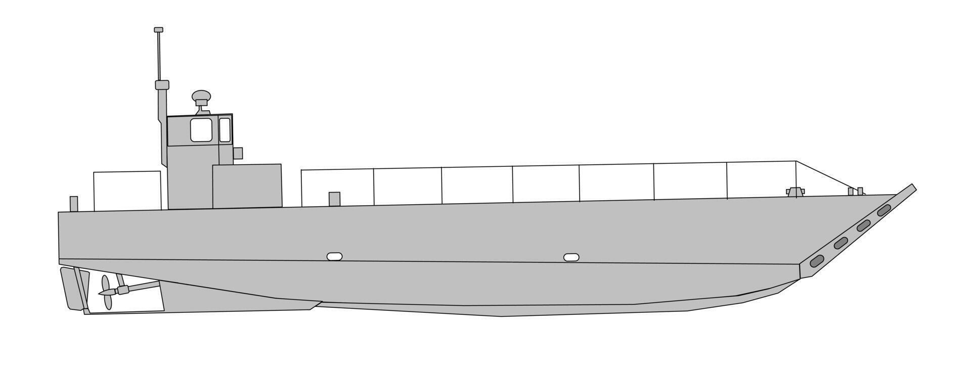 A drawing of a boat on a white background vector