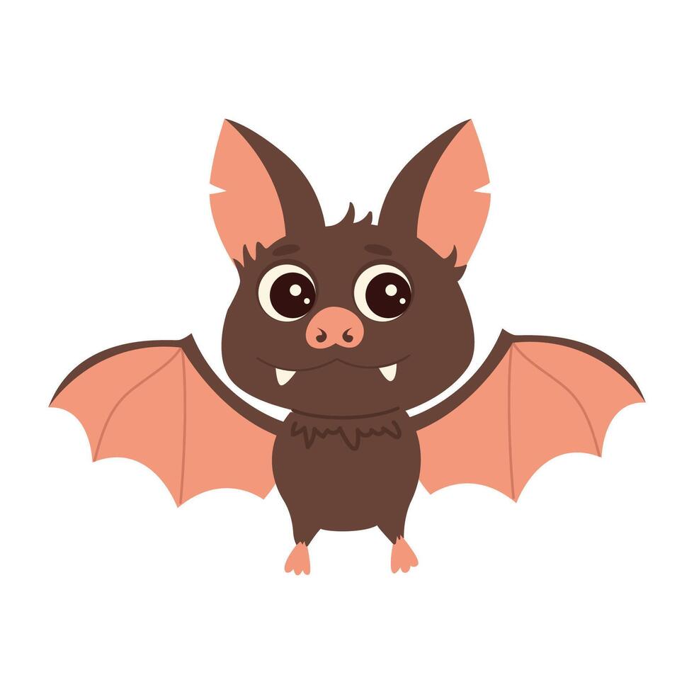 Cute cartoon vampire bat. illustration isolated on white background. vector