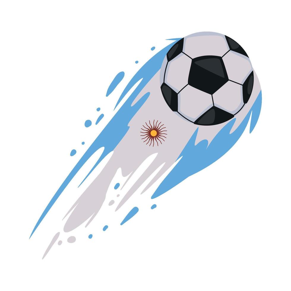 soccer argentina flying ball vector