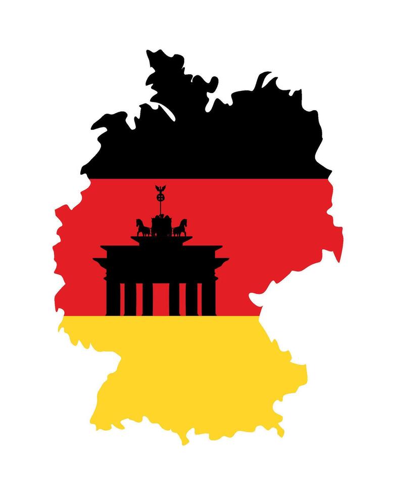 germany brandenburg gate flag map vector