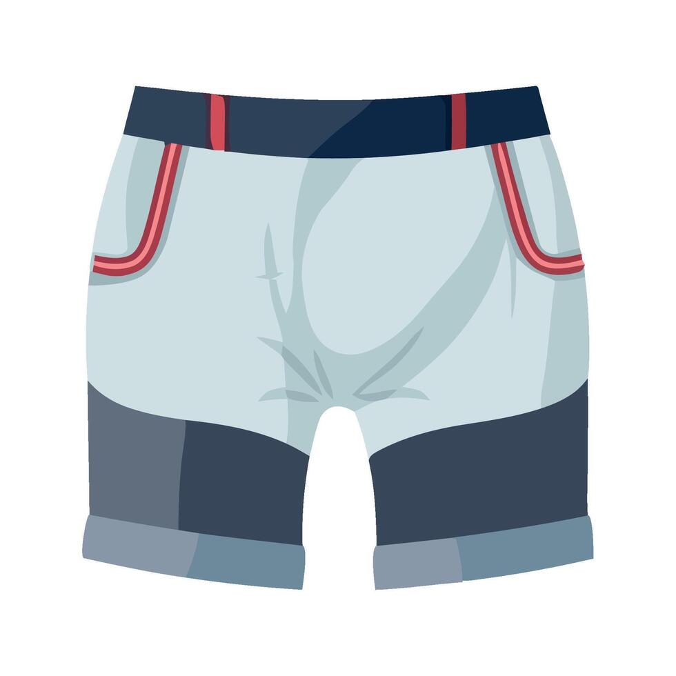 A pair of shorts with a red and blue stripe vector