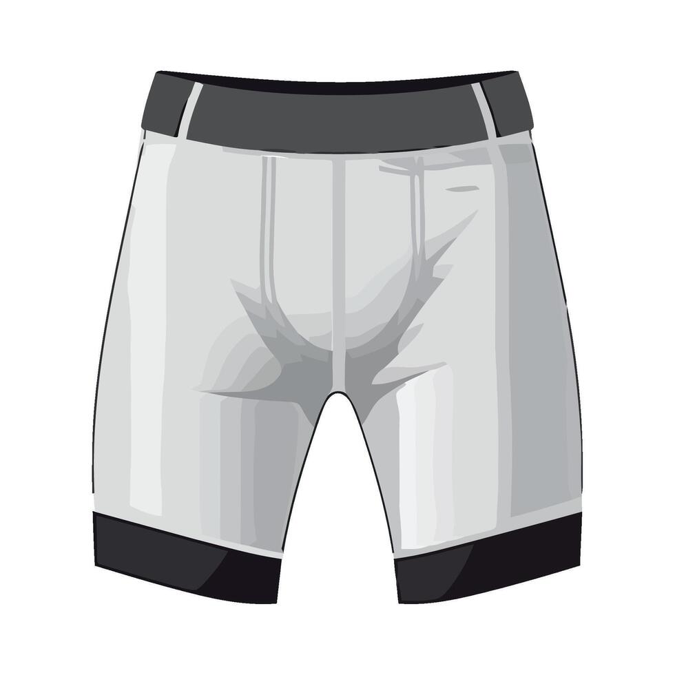 A pair of shorts with a white and black design vector