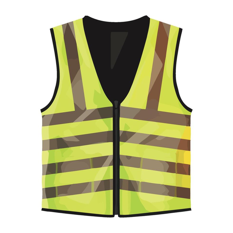 A yellow vest with reflective stripes vector