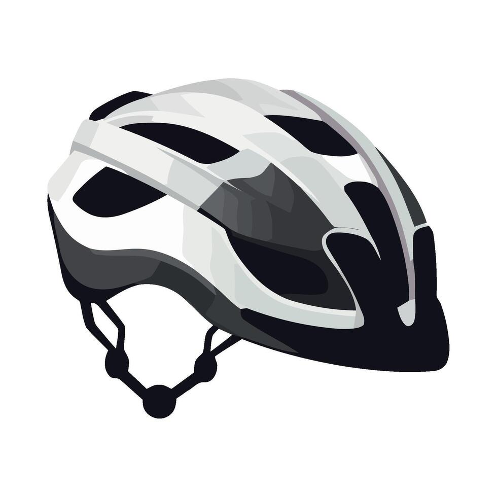Biker helmet, safety in extreme sports icon isolated vector