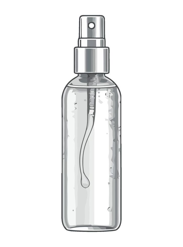 Transparent plastic container holds liquid beauty product icon vector