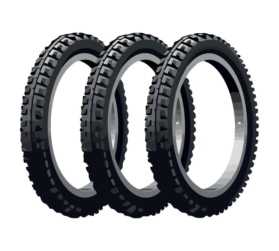 Shiny black tire on white background isolated icon vector