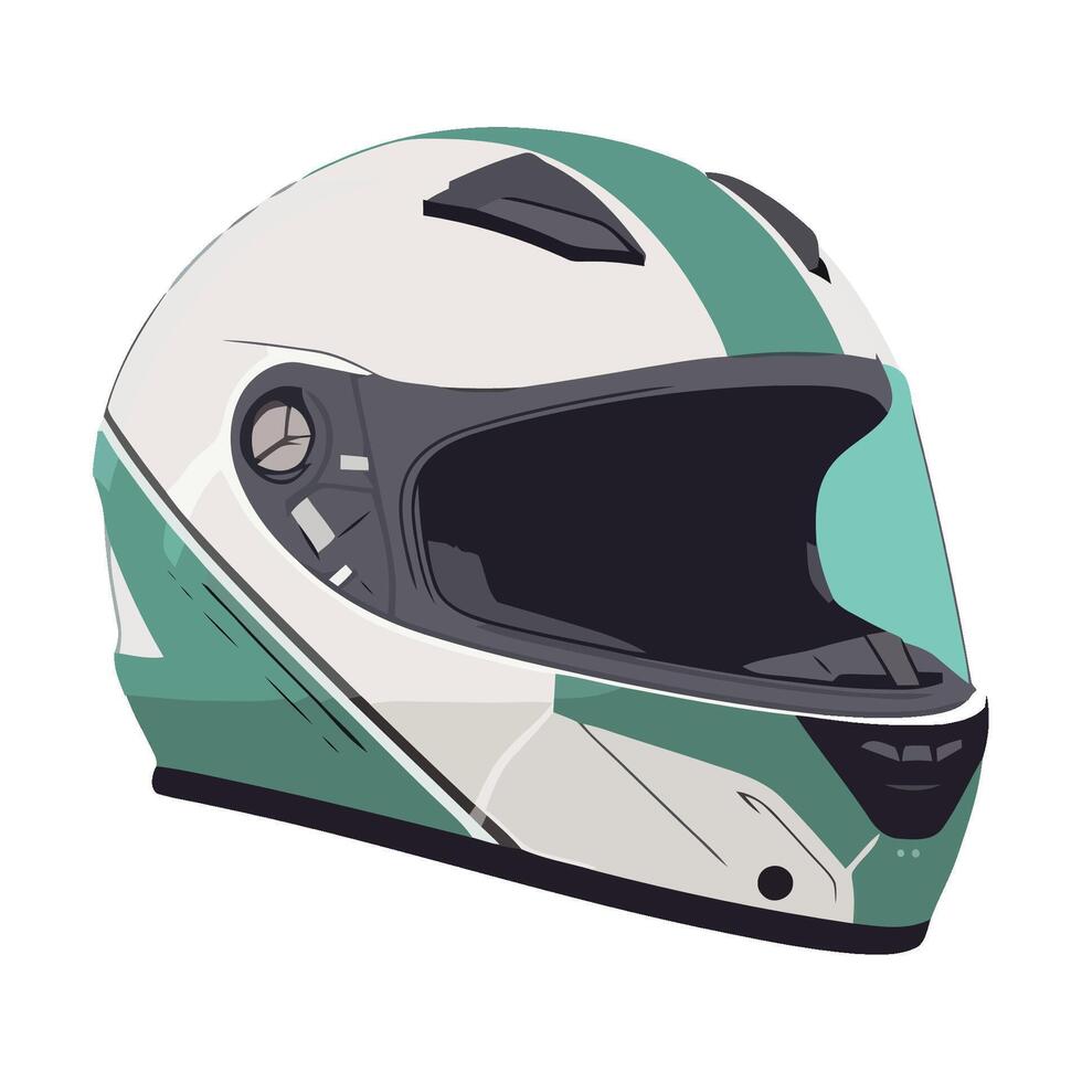 Green helmet symbolizes safety icon isolated vector
