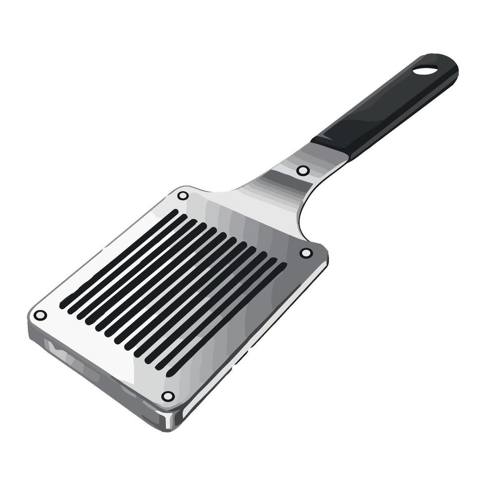 Shiny kitchen utensil spatula on white background icon isolated vector