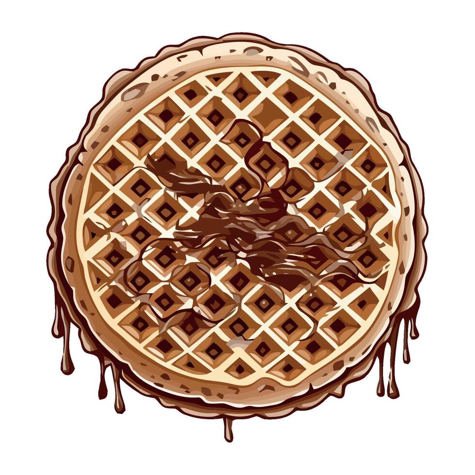 gofre with chocolate sauce icon isolated vector