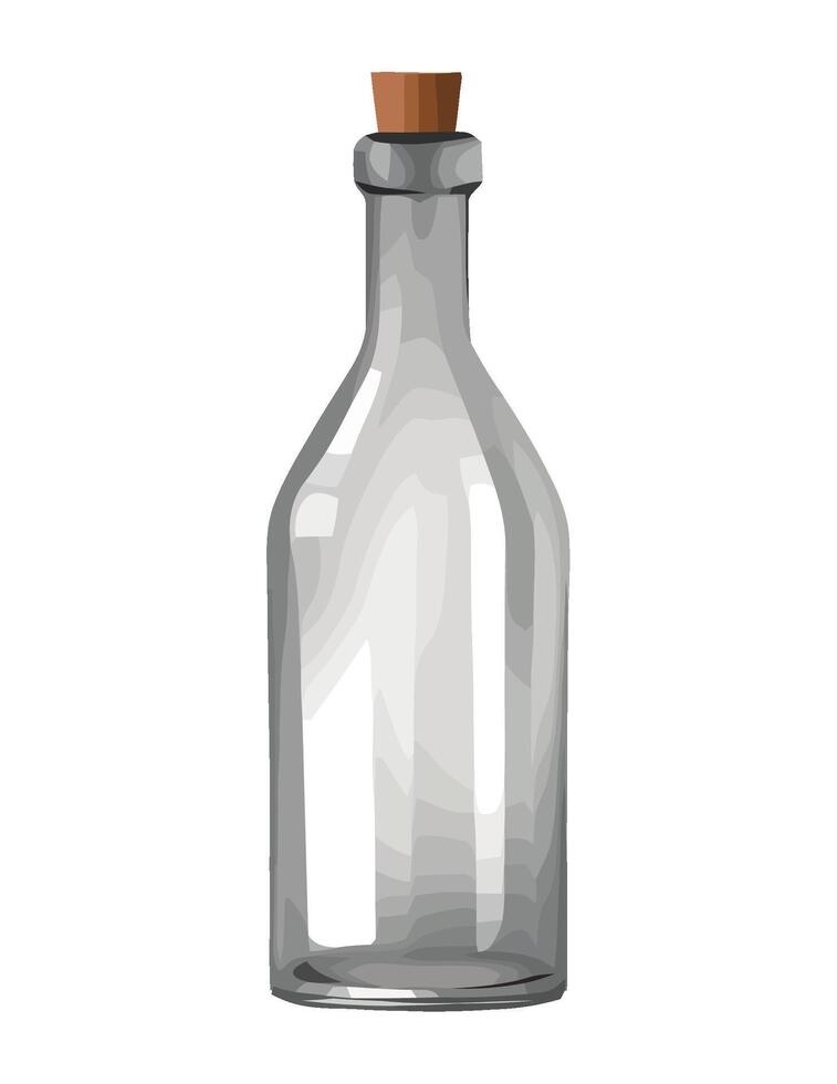 Transparent wine bottle with fresh liquid icon isolated vector