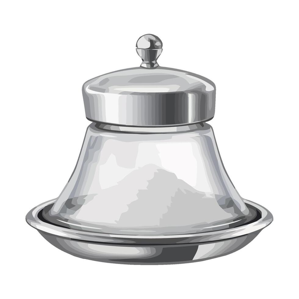 salt in a glass container on white background icon isolated vector