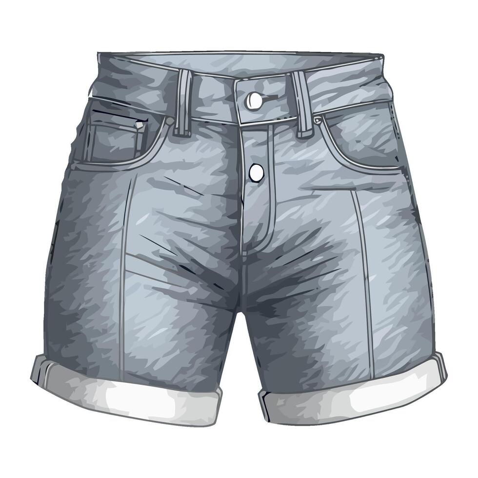 Denim pants with pockets, a fashion staple icon isolated vector