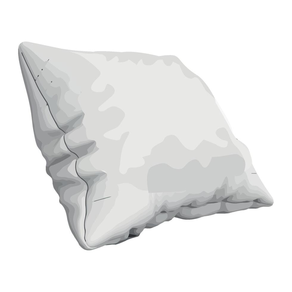 Fluffy pillow on snow, perfect relaxation icon isolated vector