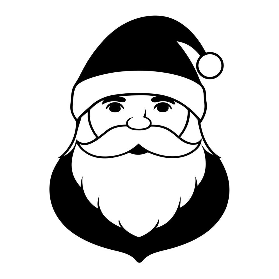 retro santa claus, illustration line art vector