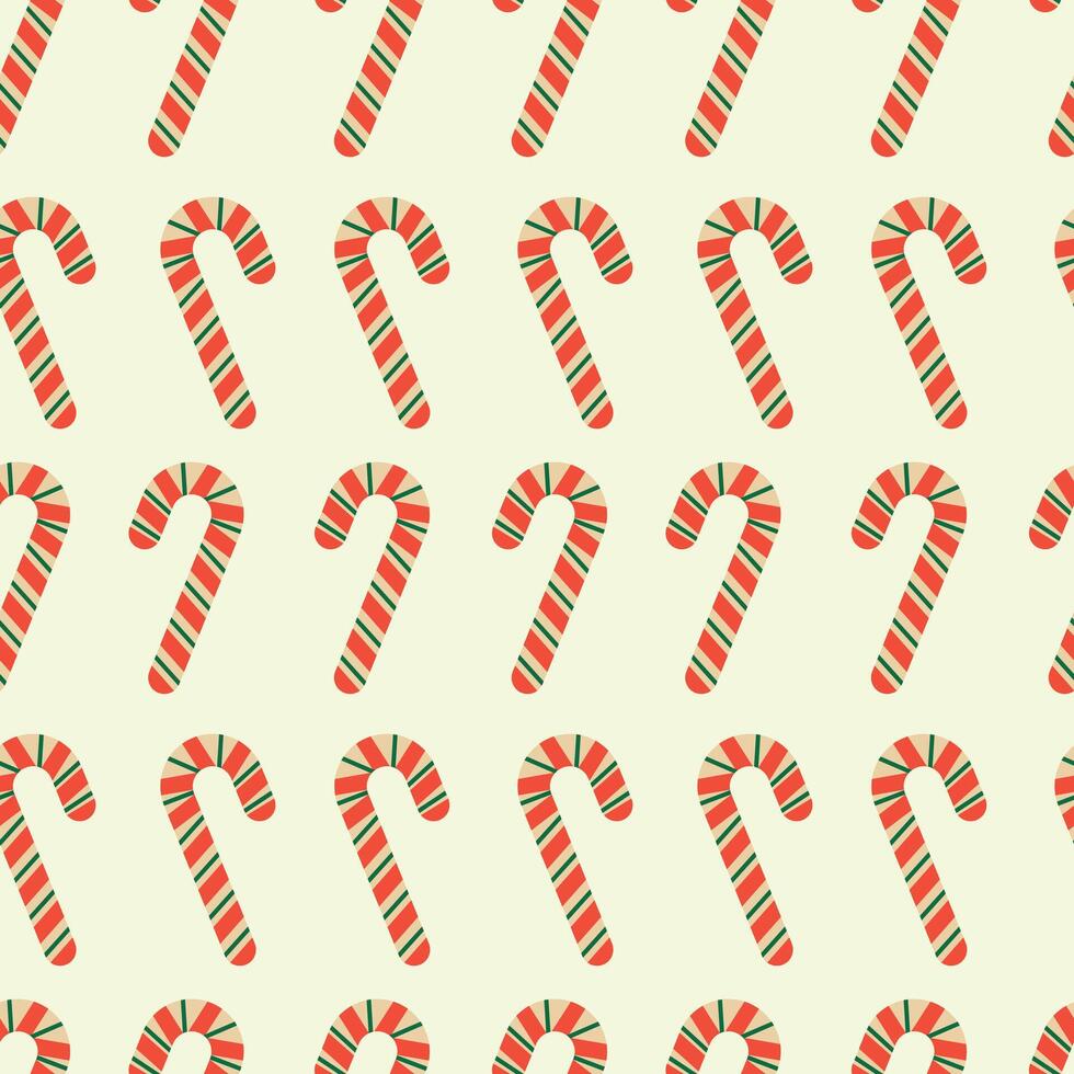 Christmas candy cane seamless pattern. Cute striped candy on a light background. illustration for packaging, wrapping paper, fabric, cover vector