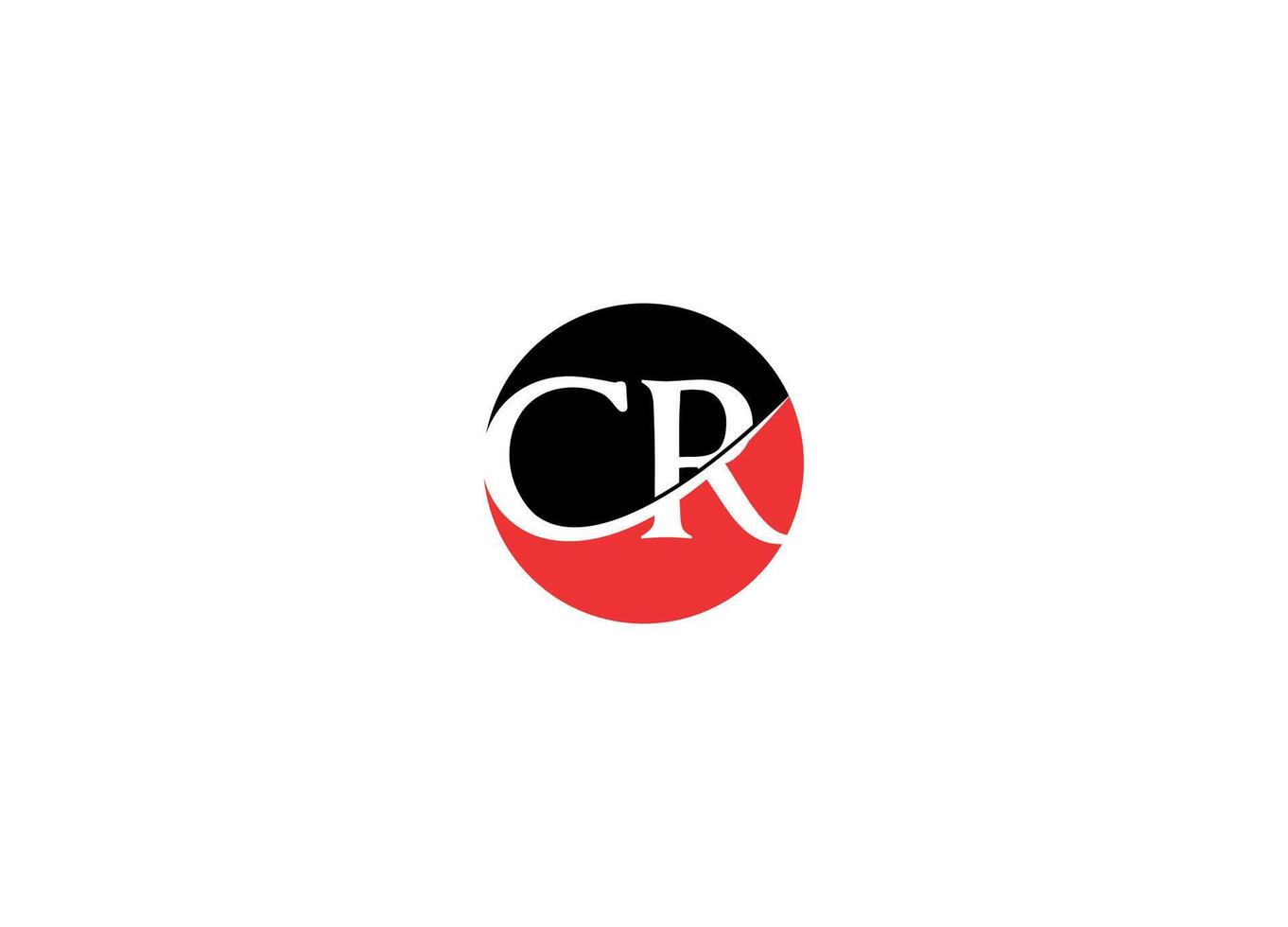 CR logo design icon template with white background vector