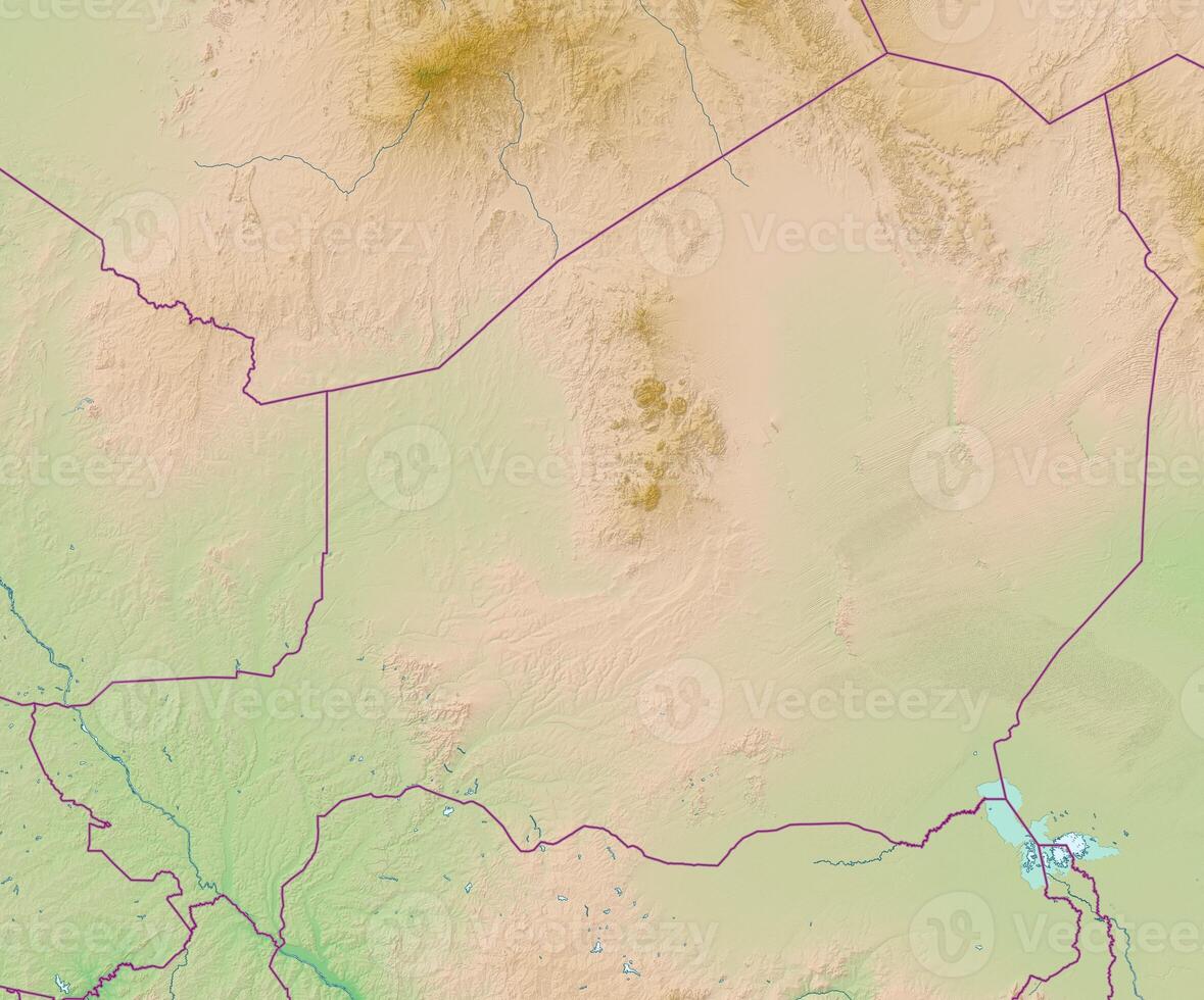 Blank physical topographic map of Niger photo