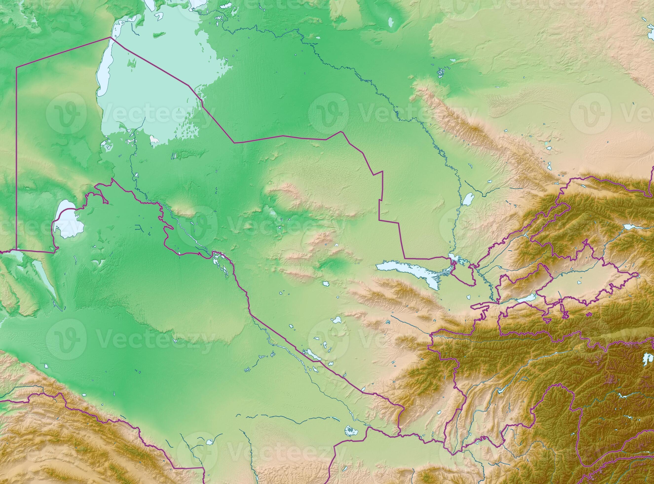 Blank Physical Topographic Map Of Uzbekistan 50819553 Stock Photo At Blank Physical Topographic Map Of Uzbekistan Photo 