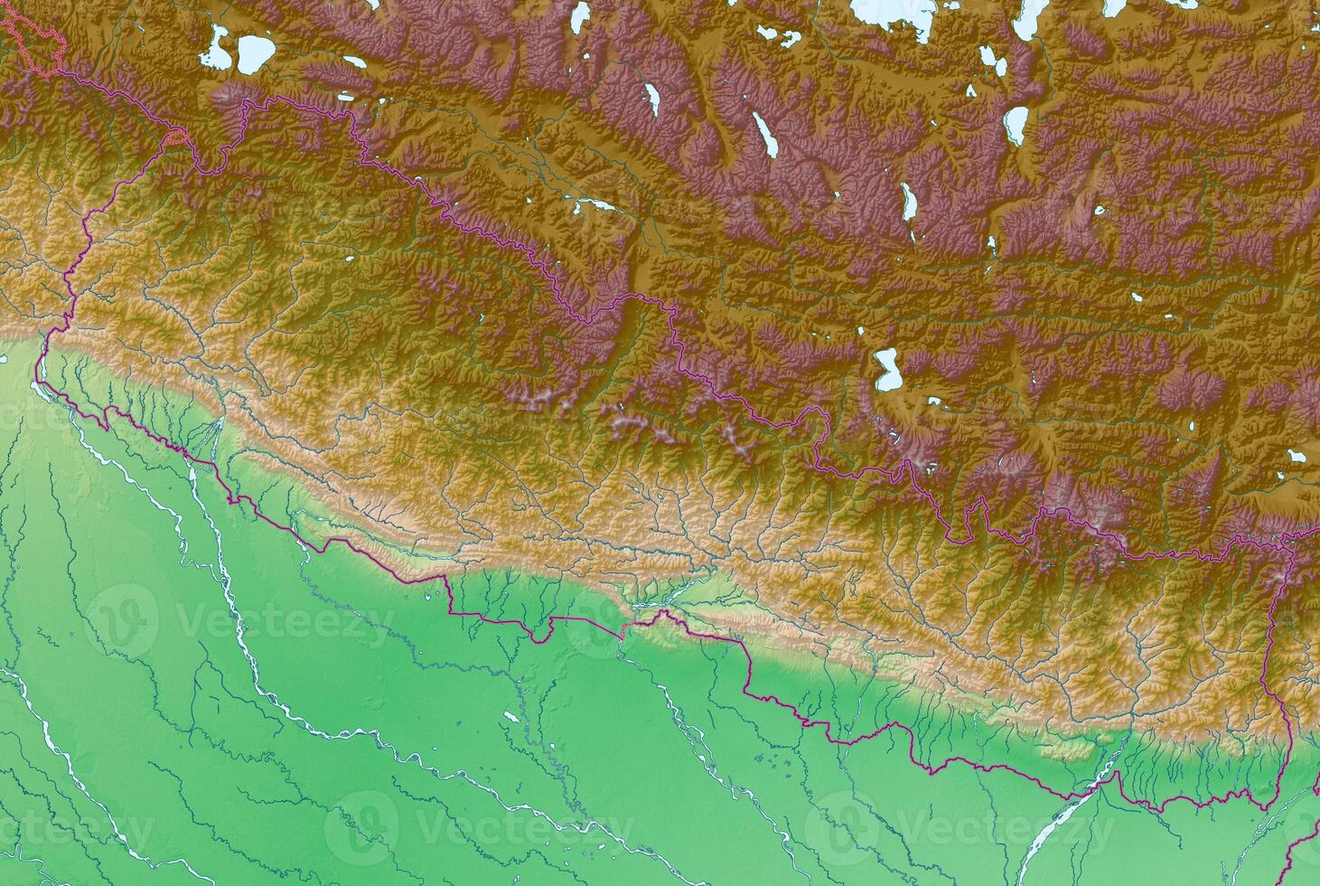Blank physical topographic map of Nepal photo