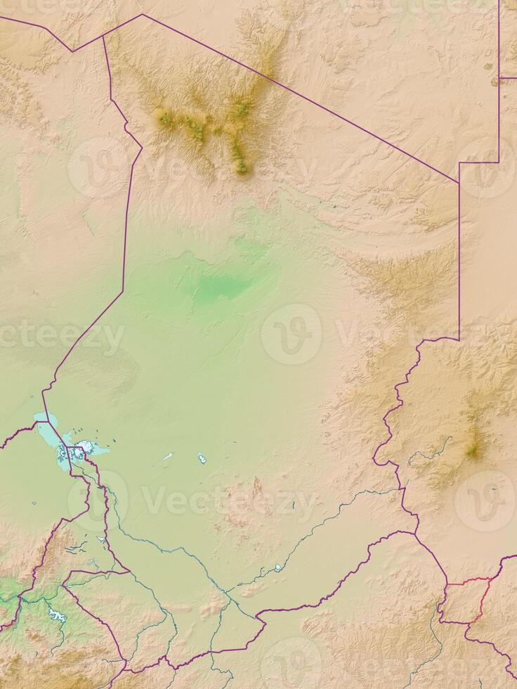 Blank physical topographic map of Chad photo