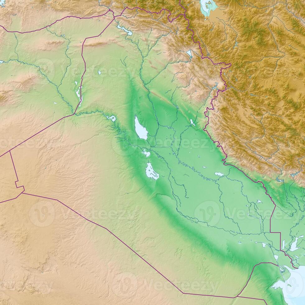 Blank physical topographic map of Iraq photo