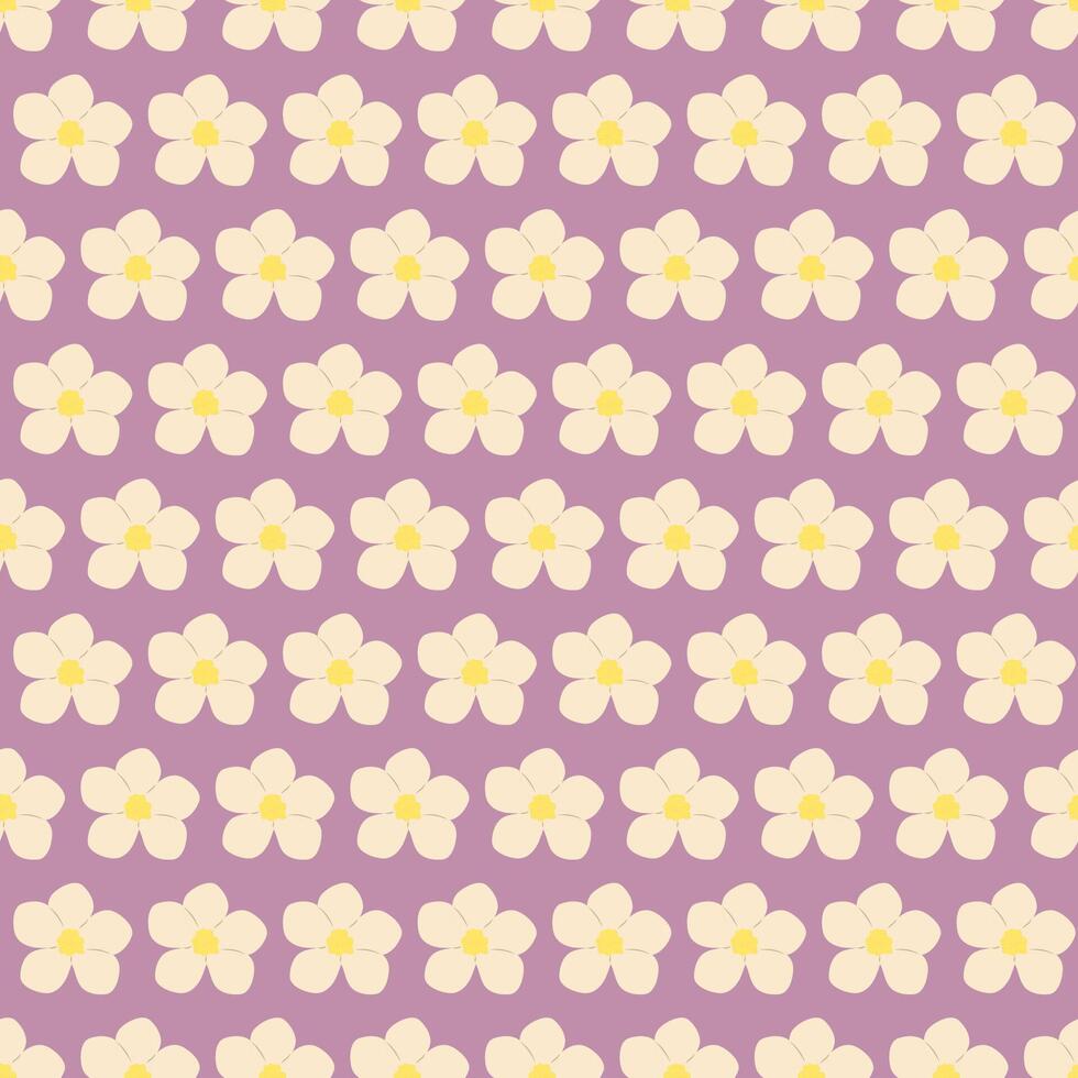 Seamless Floral Pattern with Yellow Flowers on a Purple Background vector
