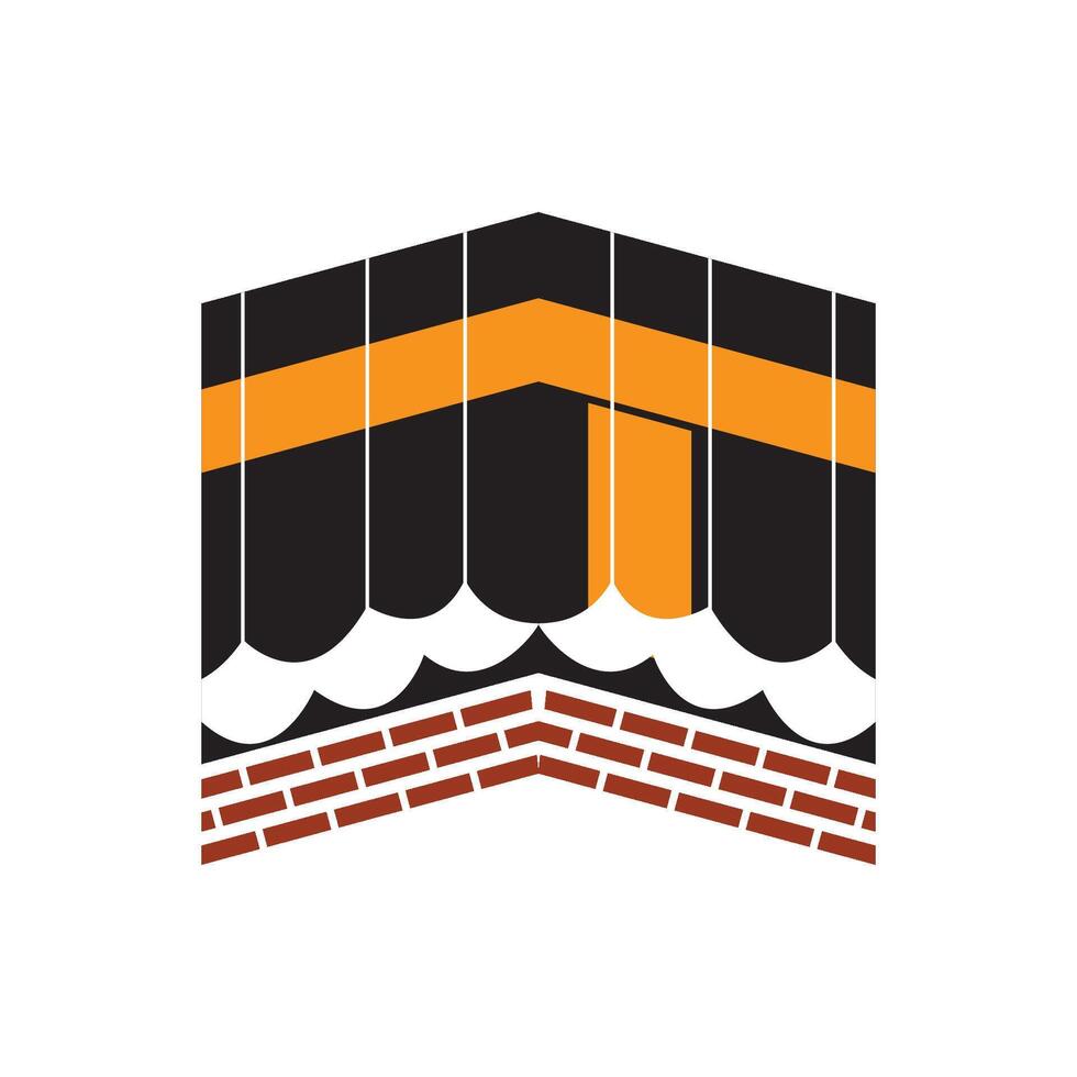 kaabah icon design, mecca ka'bah. illustration for islamic event, hajj, umrah, ramadan kareem, ied mubarak vector