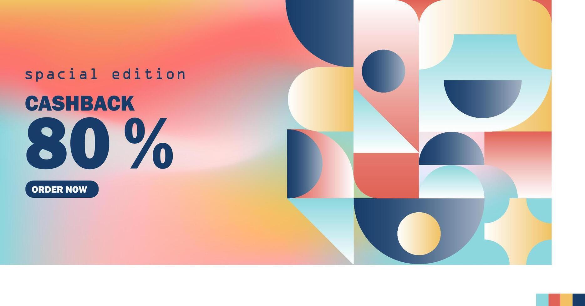 Background sale banner with gradient geometric design. vector