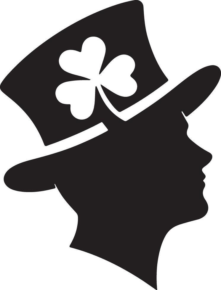 Silhouette Magical Hat with Human Face vector
