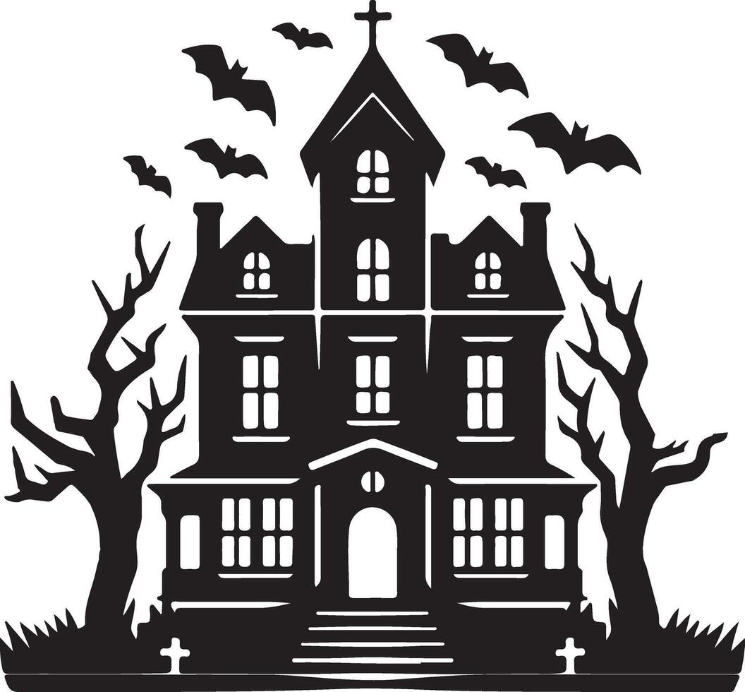 Black haunted House vector
